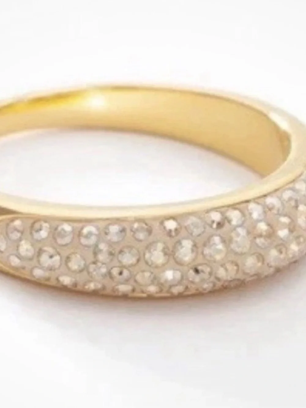 SET of 2 Touchstone Crystal LUNA rings size 8 pave crystals gold and rhodium NIB